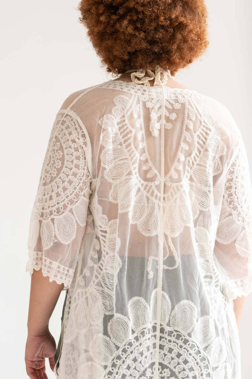 Natural Crochet Mandala Duster