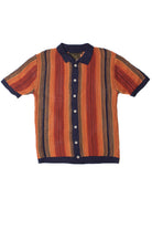 Navy Sunset Crochet Button Up Shirt