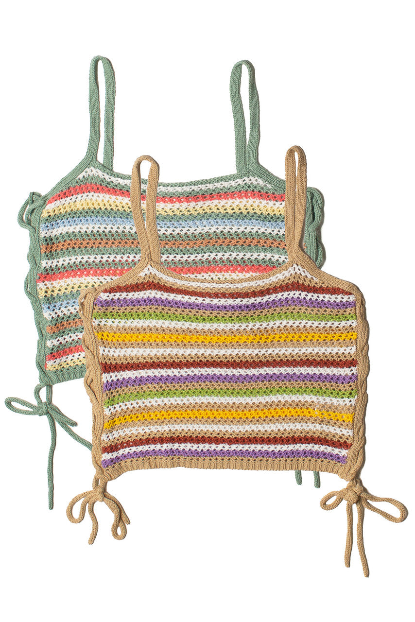Side Lace Up  Crochet Tank
