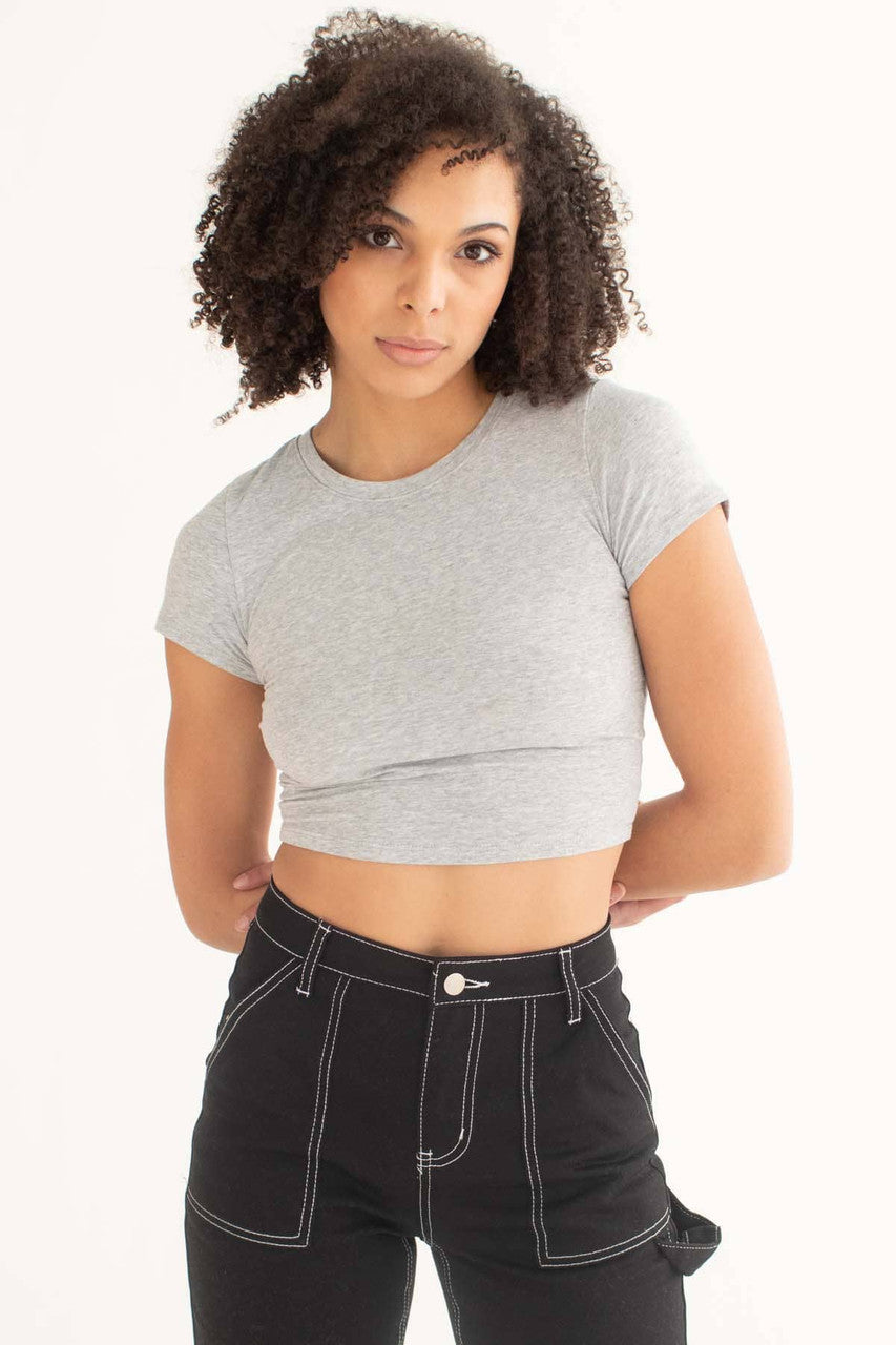 Heather Grey Crop Tee