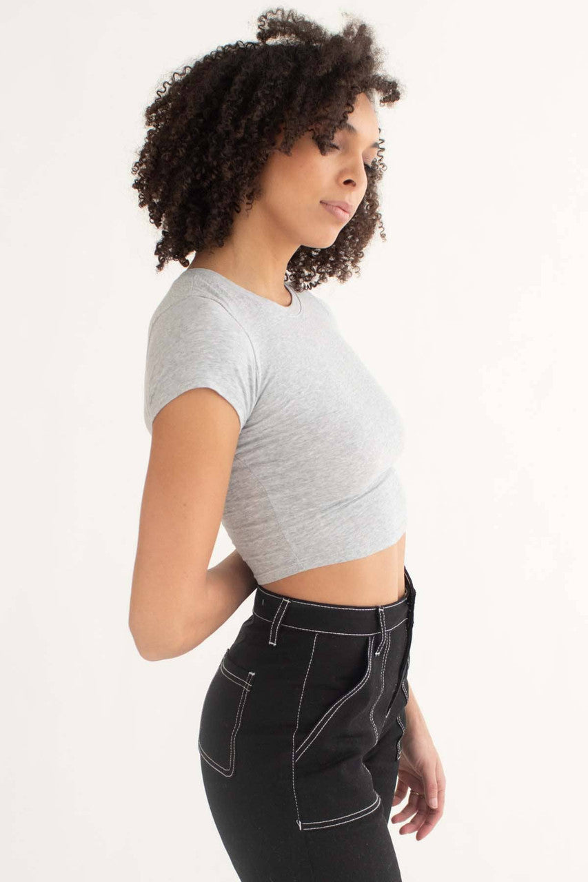 Heather Grey Crop Tee