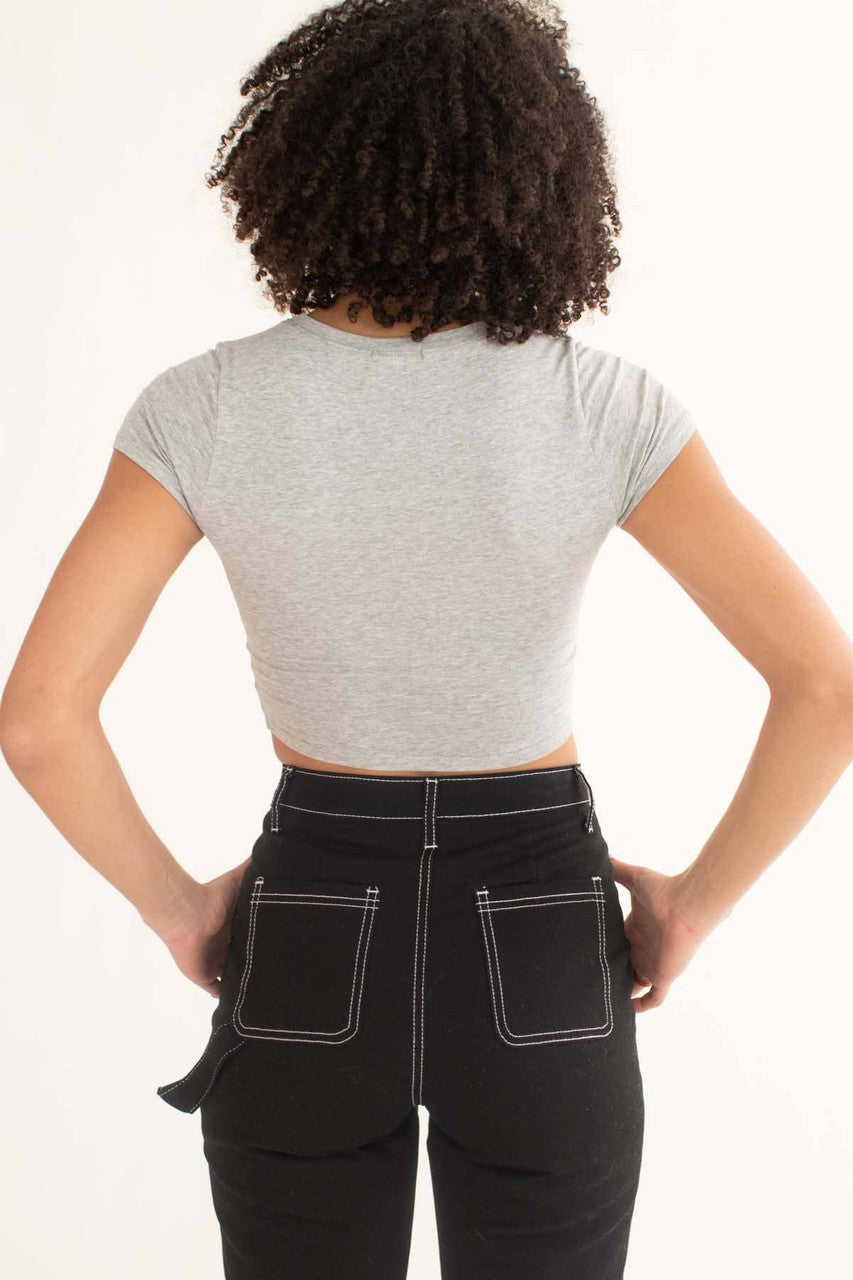 Heather Grey Crop Tee