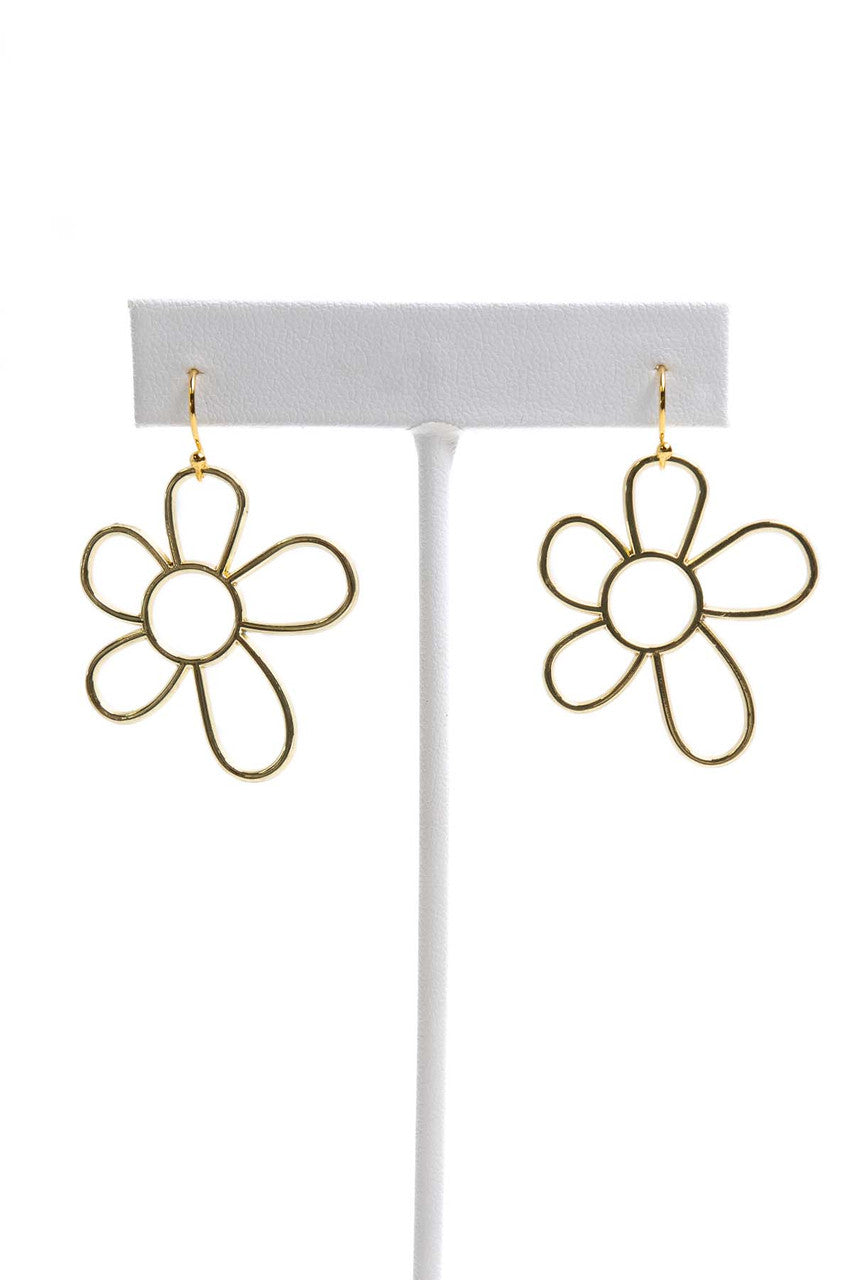 Cutout Gold Daisy Earrings