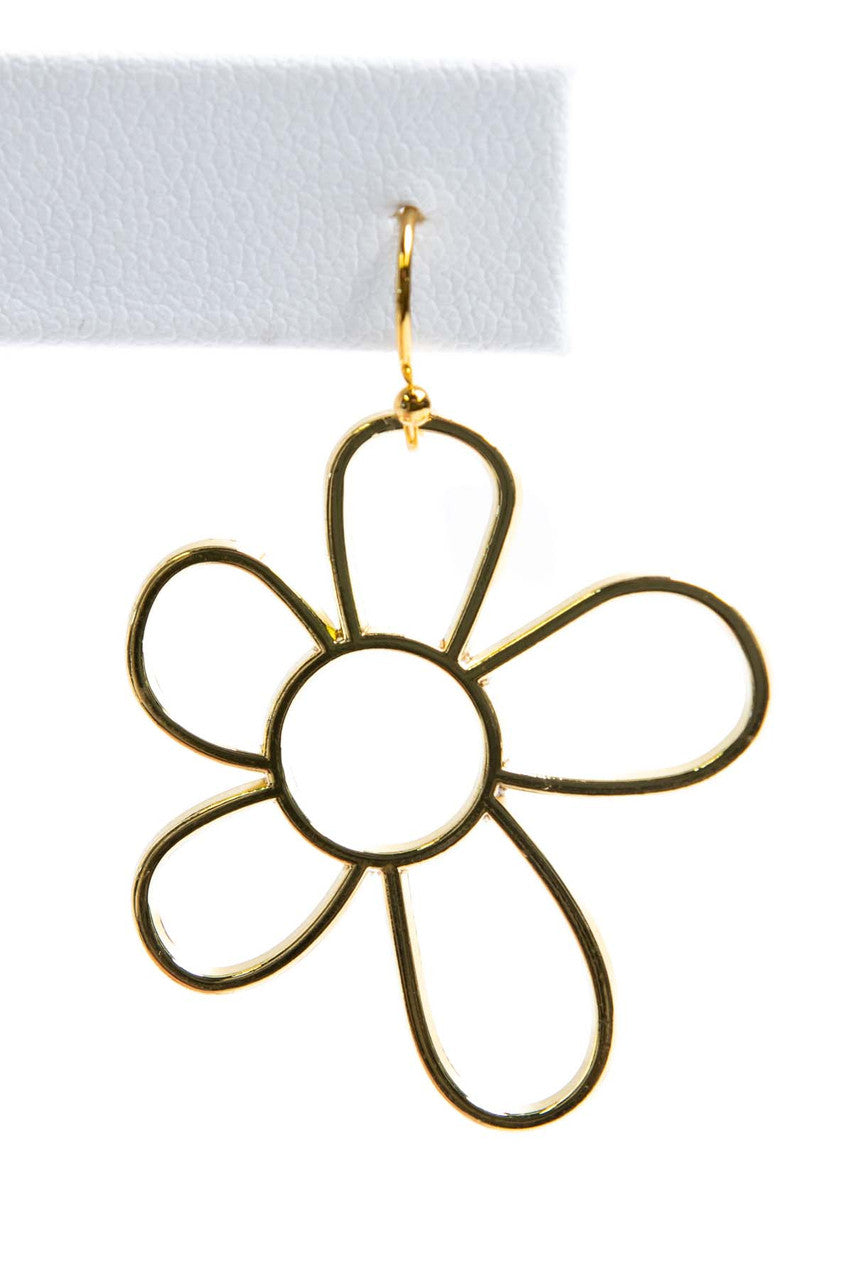 Cutout Gold Daisy Earrings