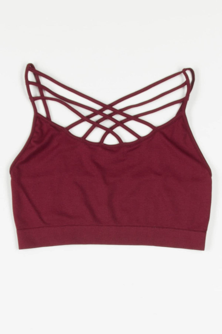 Dark Burgundy Triple Cross Bralette