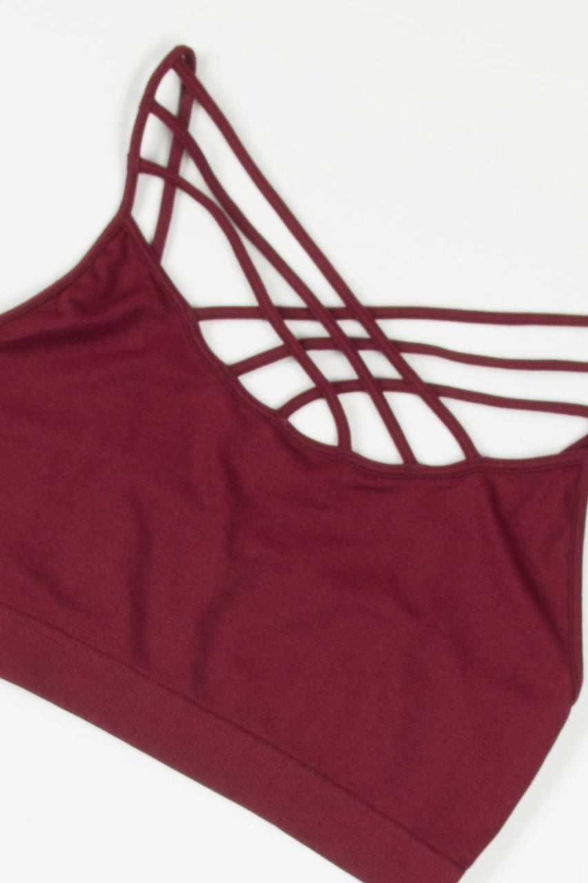 Dark Burgundy Triple Cross Bralette