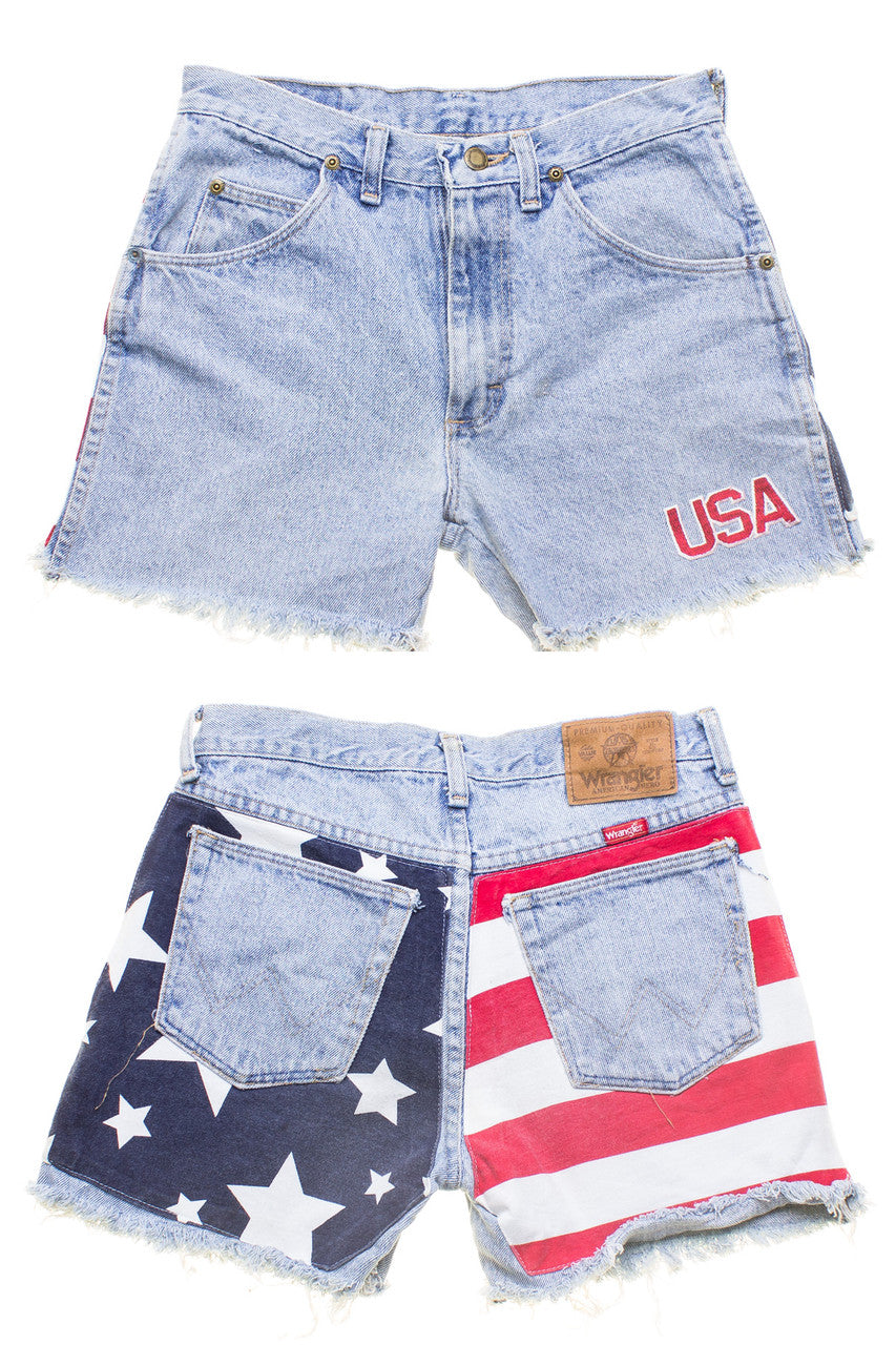 Wrangler Flag Denim Shorts