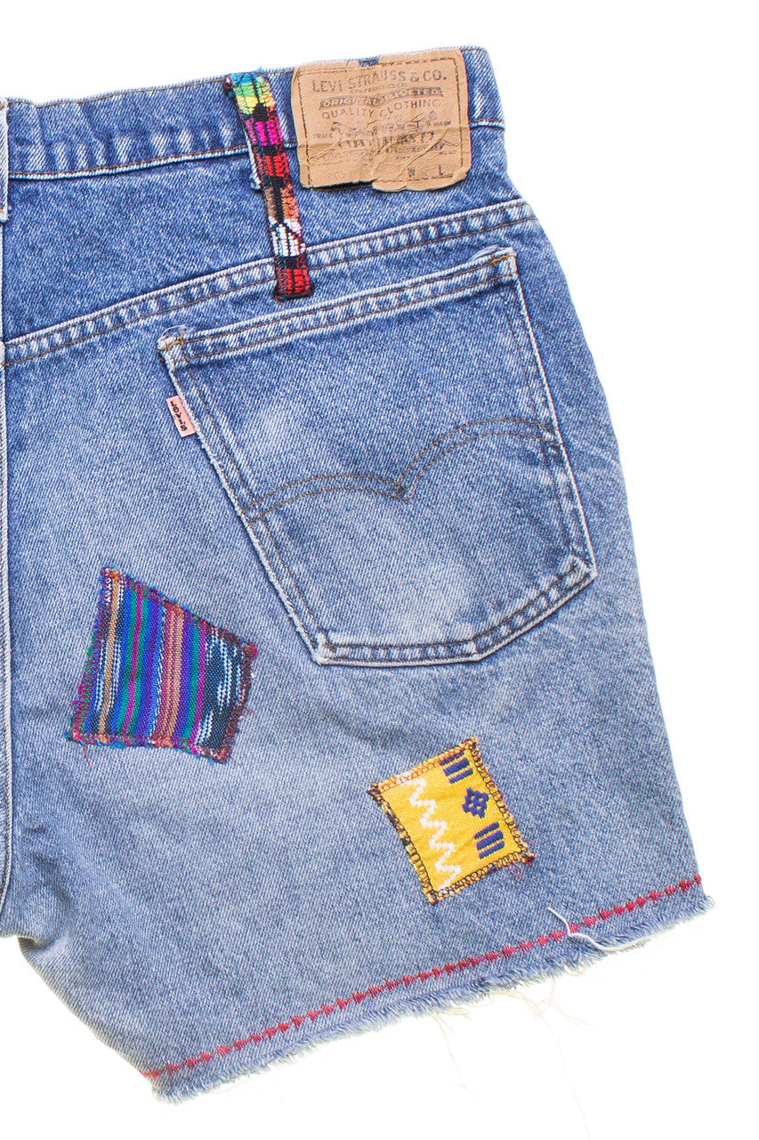 Patchwork Denim Shorts