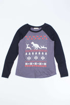 Dinosaur Fair Isle Baseball Tee