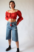 Distressed Long Jorts Dark