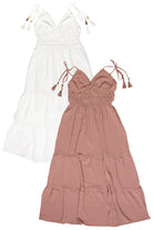 Beaded Tie Straps Maxi Dresses