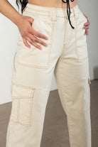 Ecru Cargo Skater Jeans