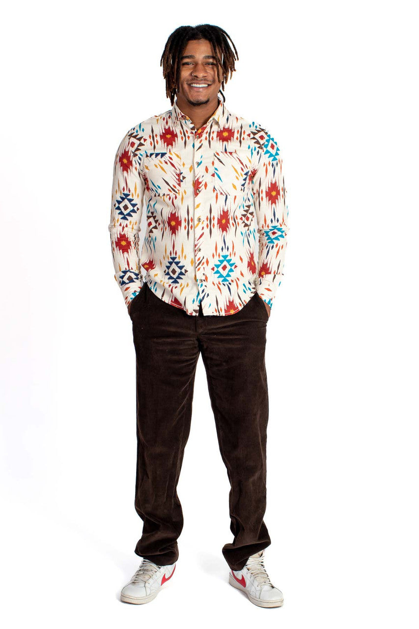 Ecru Southwest Flannel Shirt