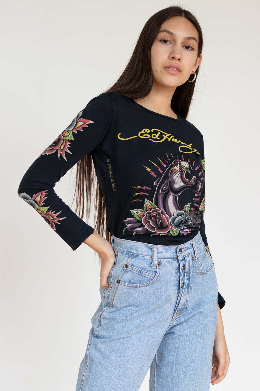 Ed Hardy Panther Long Sleeve Tee