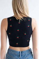 Embroidered Cherry Seamless Notch Tank