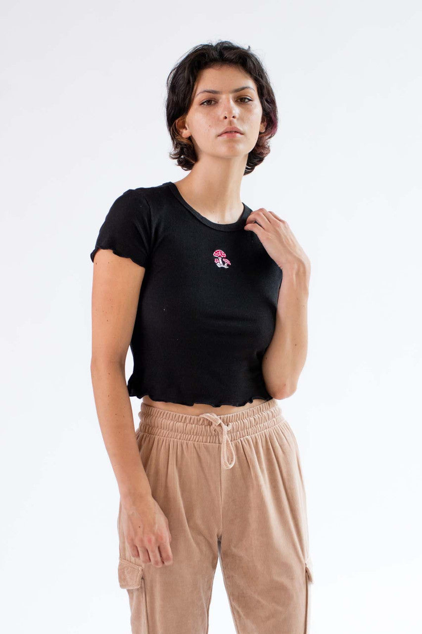Embroidered Mushroom Tee
