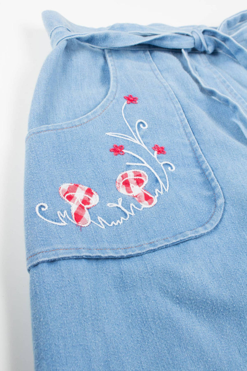 Embroidered Mushrooms Wrap Skirt