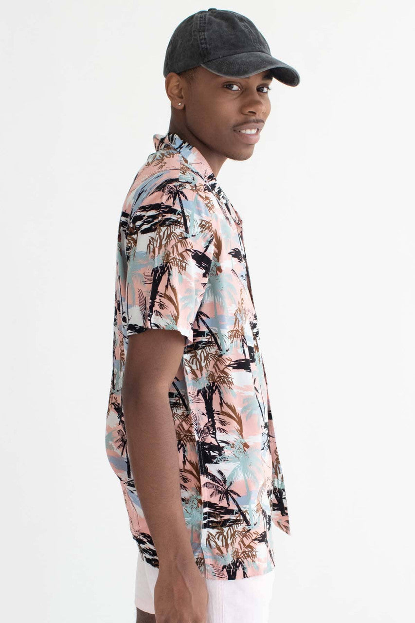 Evening Palm Tree Shadows Hawaiian Shirt