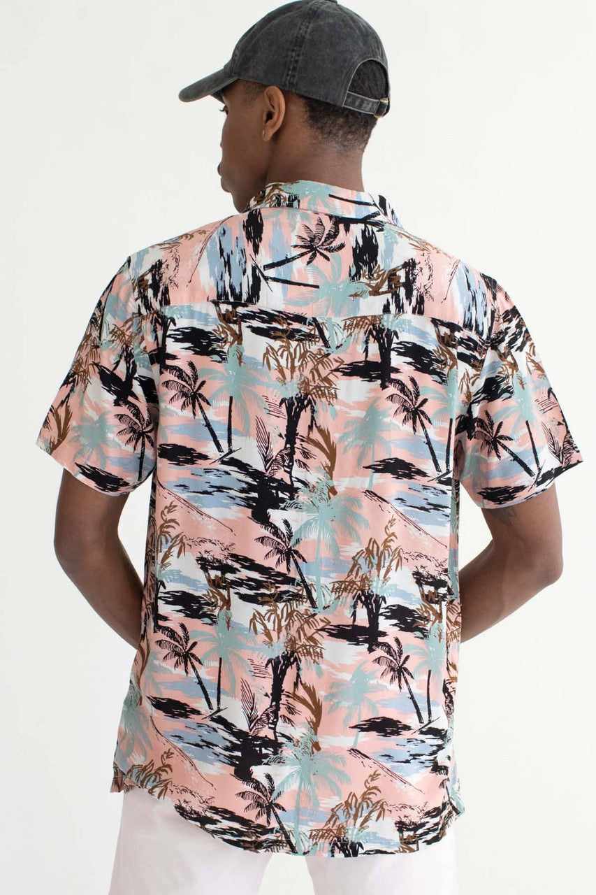 Evening Palm Tree Shadows Hawaiian Shirt