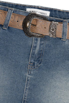 Western Belt Denim Mini Skirt