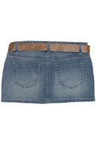 Western Belt Denim Mini Skirt