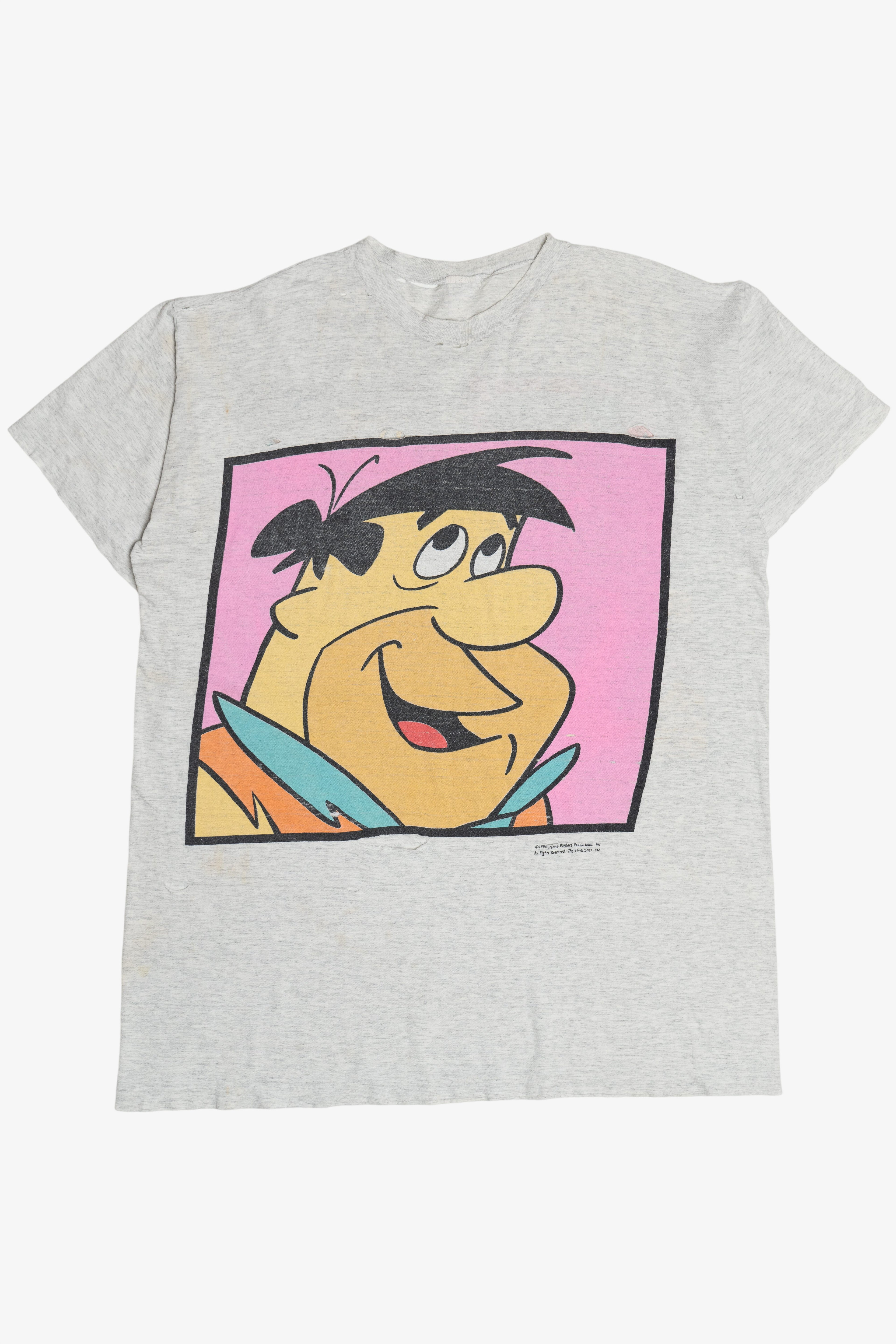 Vintage Thrashed Flintstones Hanna Barbera Paper Thin T-Shirt (1990s)