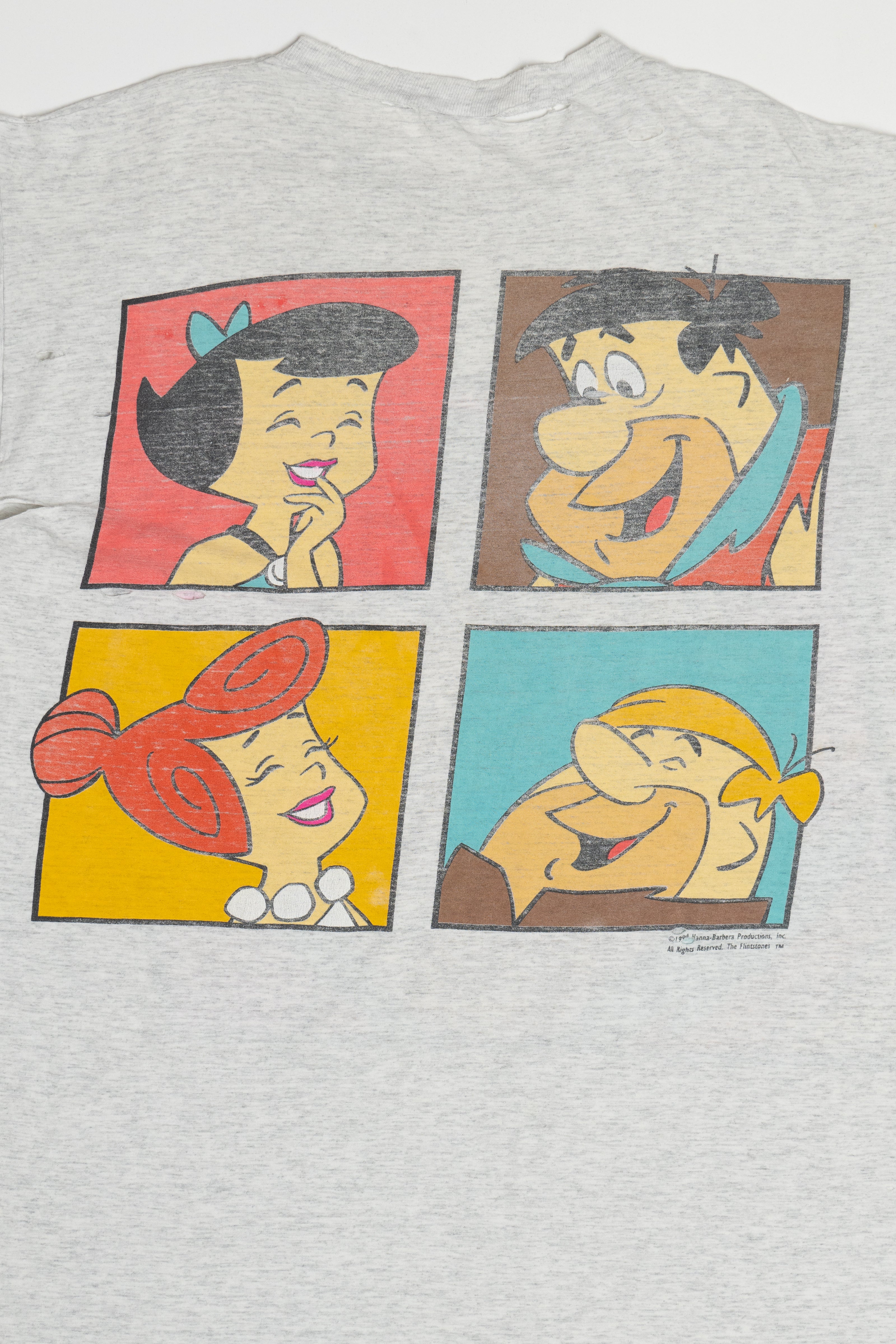 Vintage Thrashed Flintstones Hanna Barbera Paper Thin T-Shirt (1990s)