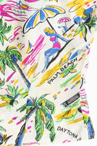 Rare Vintage Florida Beaches Peter Pan Collar Hawaiian Shirt 40/50s