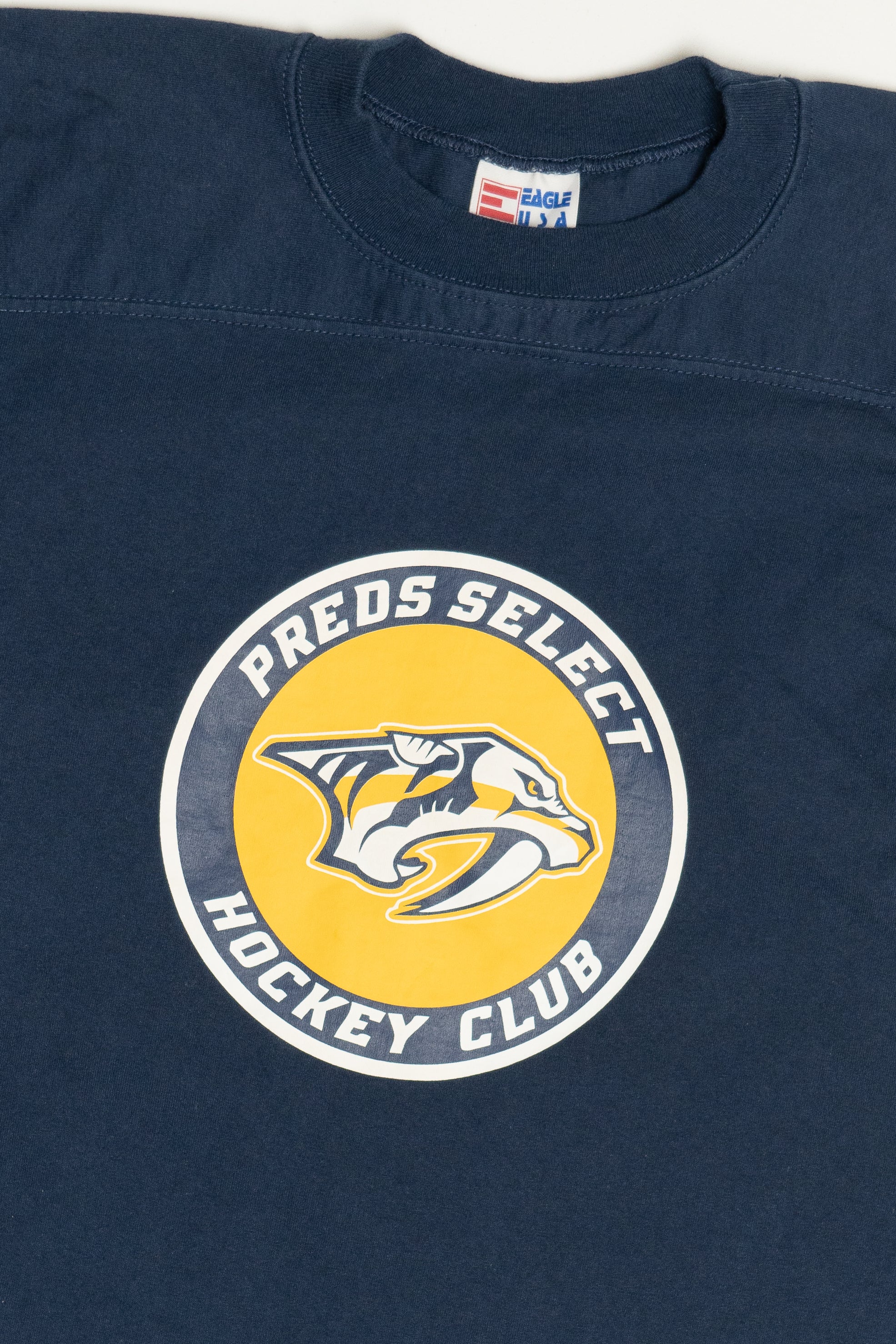 Vintage Navy "Preds Select Hockey Club" 3/4 Sleeve T-Shirt (1990s)