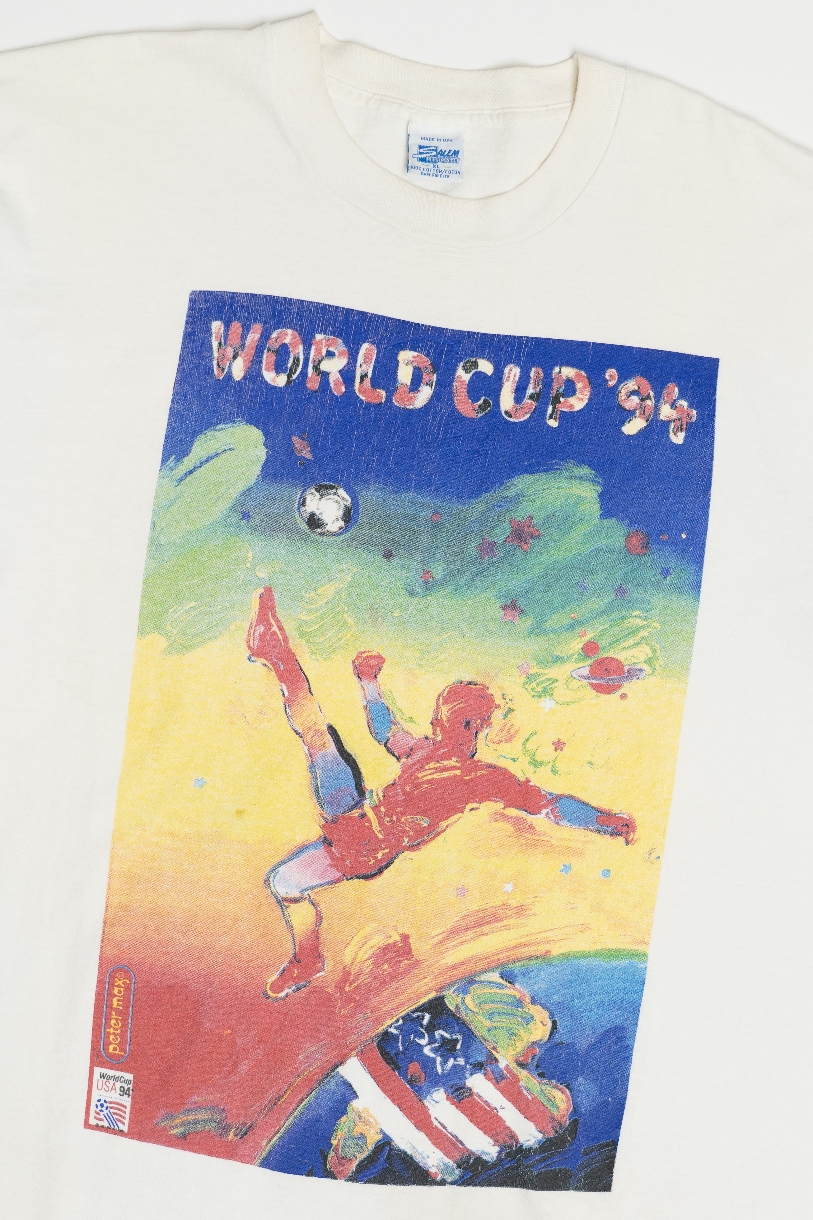 Vintage 1994 World Cup Soccer Peter Max Illustration T-Shirt (1990s)