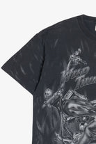 Vintage "Wild Thing" Motorcycle Pin-Up Girl Flames All Over Print T-Shirt (1990s)