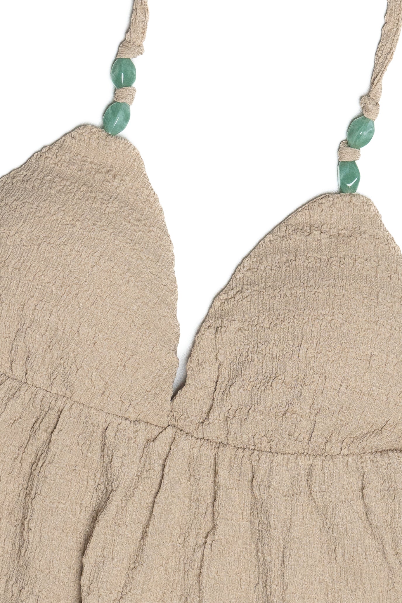 Beaded Ruffle Halter Top