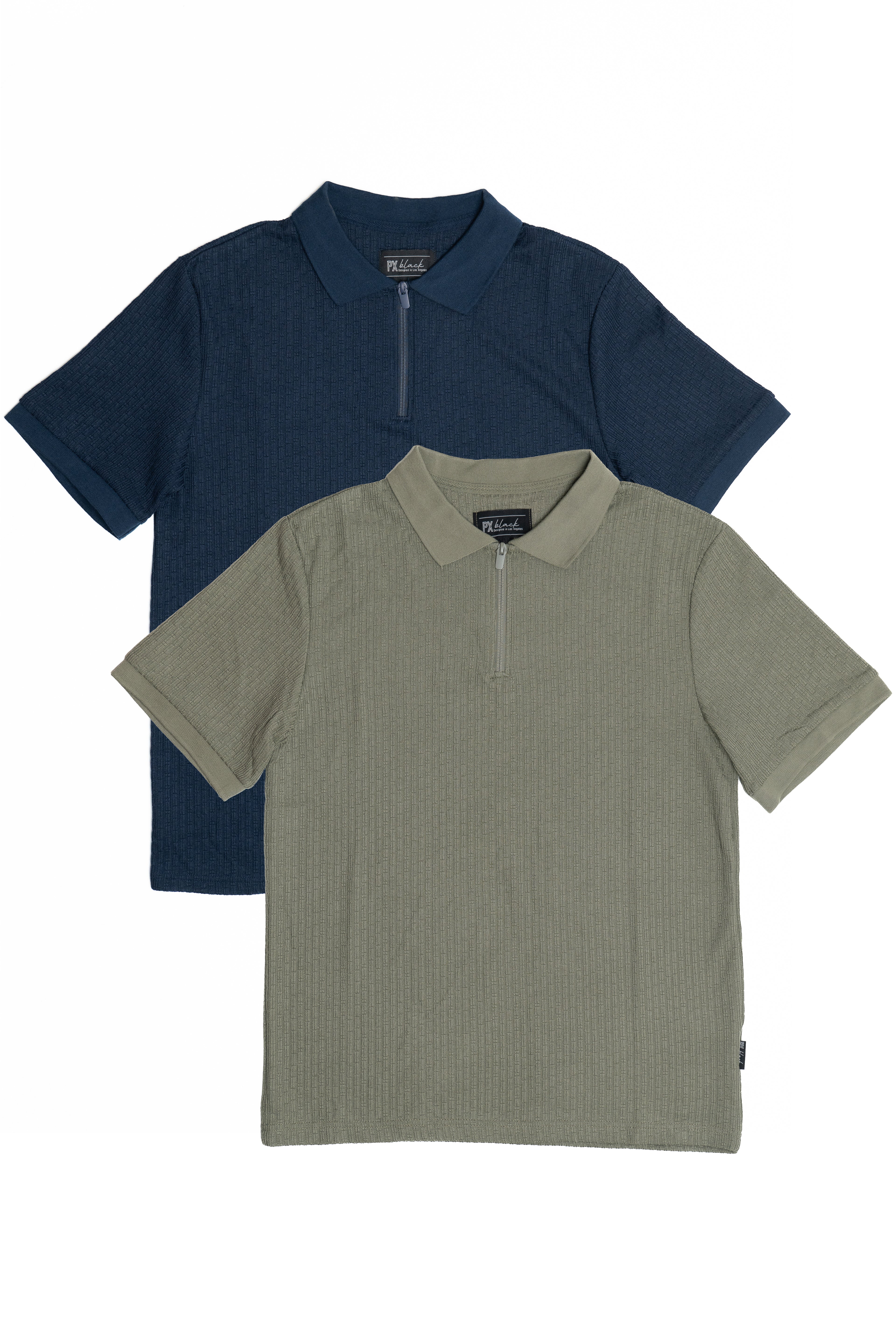 Ribbed Quarter Zip Polo