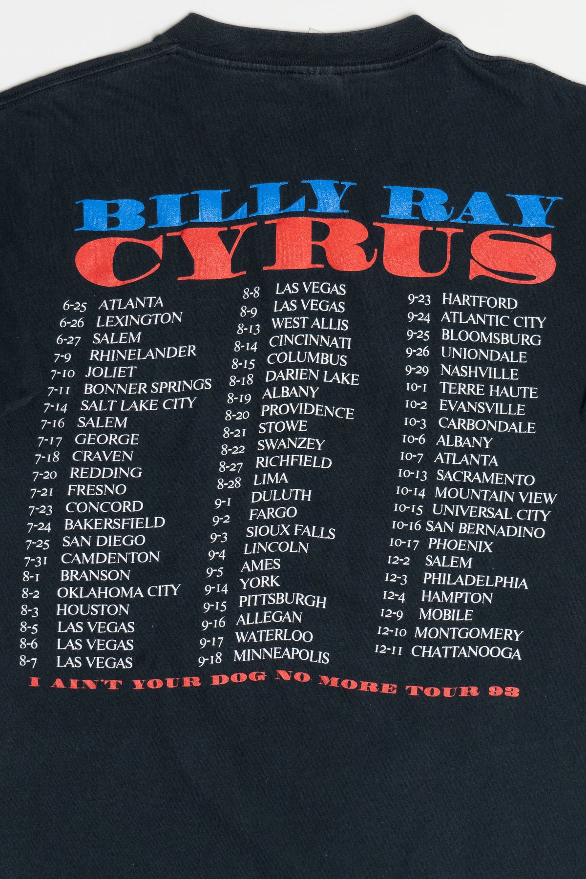 Vintage Billy Ray Cyrus "I Ain't Your Dog No More" 1993 Tour T-Shirt (1990s)