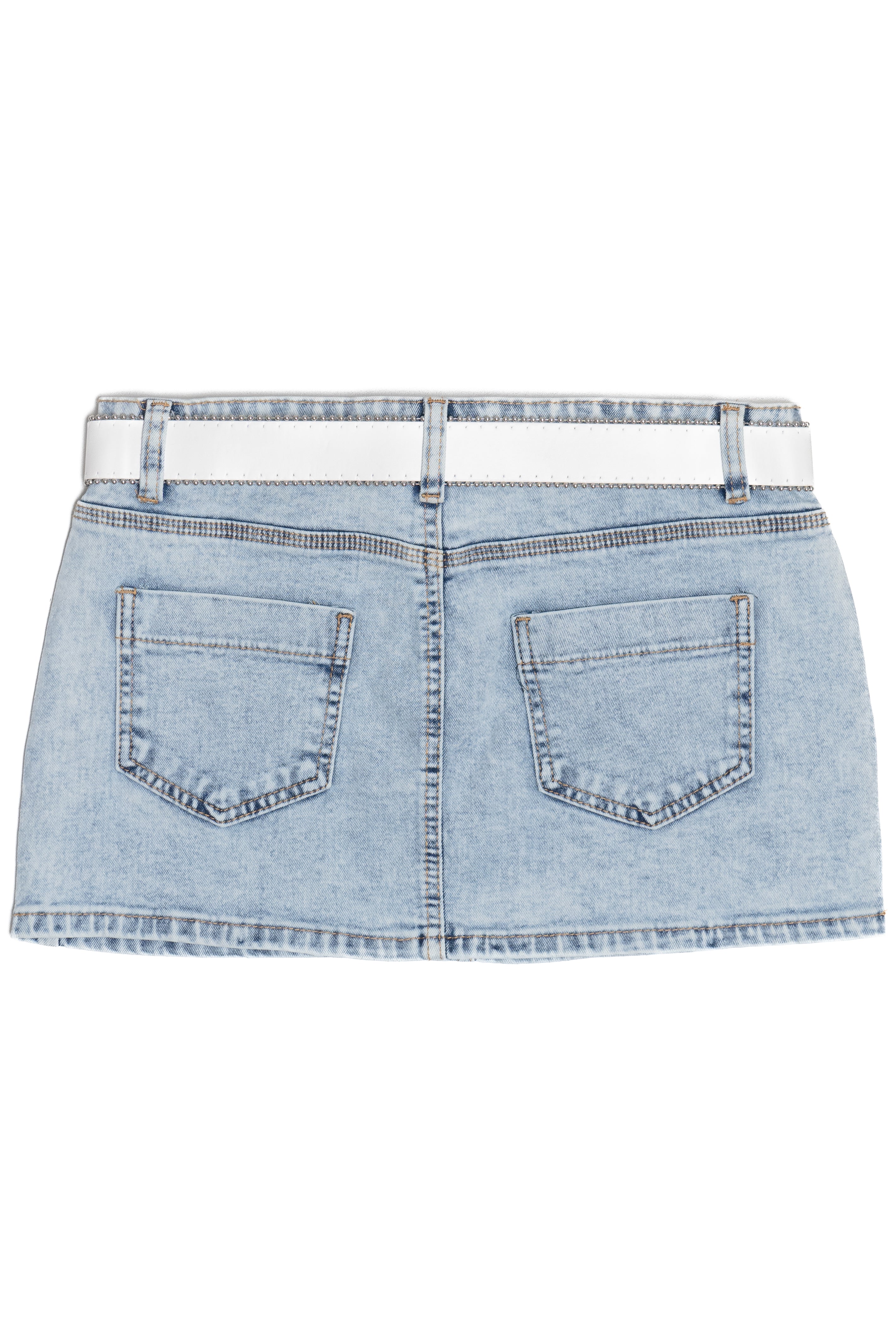 Butterfly Belt Mini Denim Skirt
