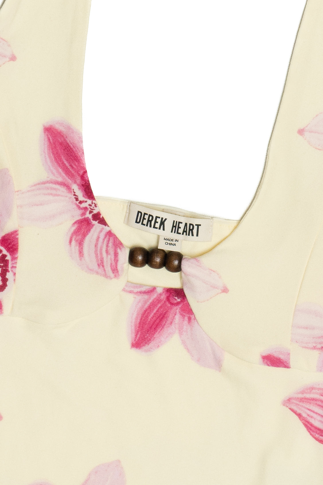 Tropical Floral Wooden Bead Halter Top