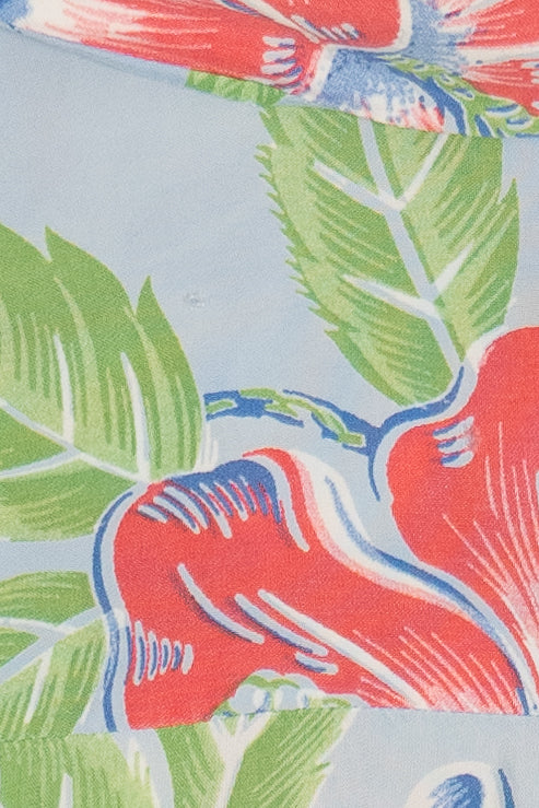 Rare Vintage Hawaiian Shirt With Loop Collar And Double Pockets Don Juan Of California 40/50s