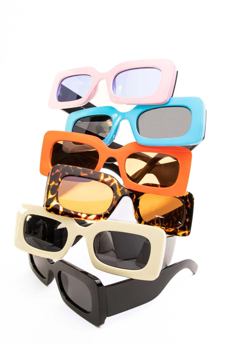 Rectangle Rim For Photo Extra Thick Rectangle Rim Sunglasses – Ragstock