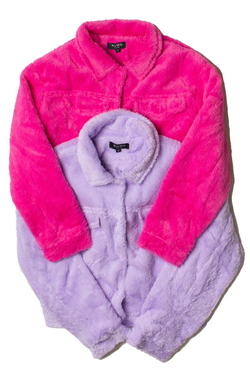 Cropped Faux Fur Shacket
