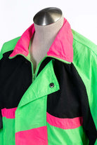 Vintage Neon Black Windbreaker (sz. Medium)