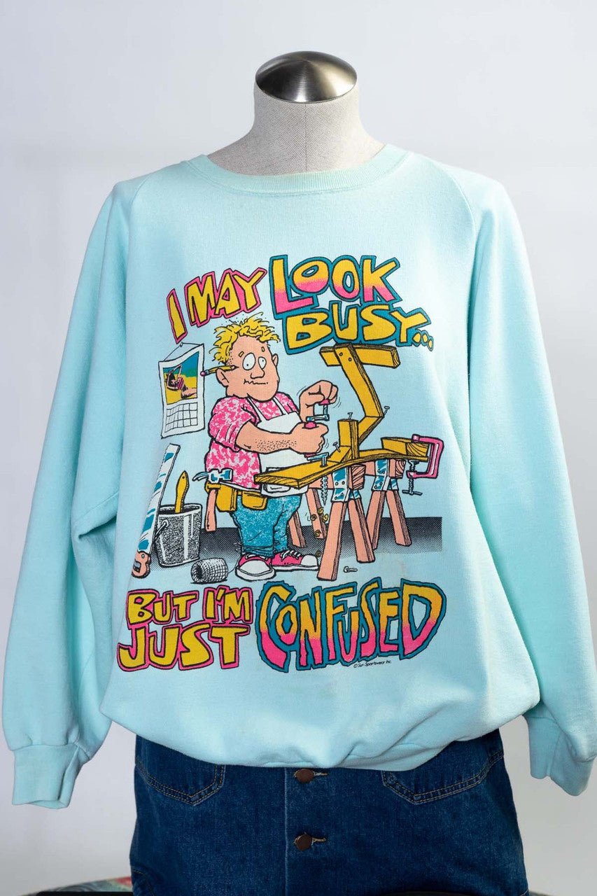 Vintage I'm Just Confused Sweatshirt (sz. XX-Large)