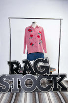 Vintage Embroidered Roses Gingham Button Up Shirt (sz. Medium)