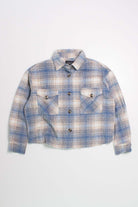Oversized Dusty Blue Brushed Plaid Jacket