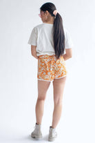 Orange Flashback Floral Dolphin Shorts
