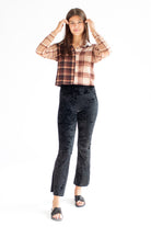 Fleece Mixed Plaid Long Sleeved Polo Shirt