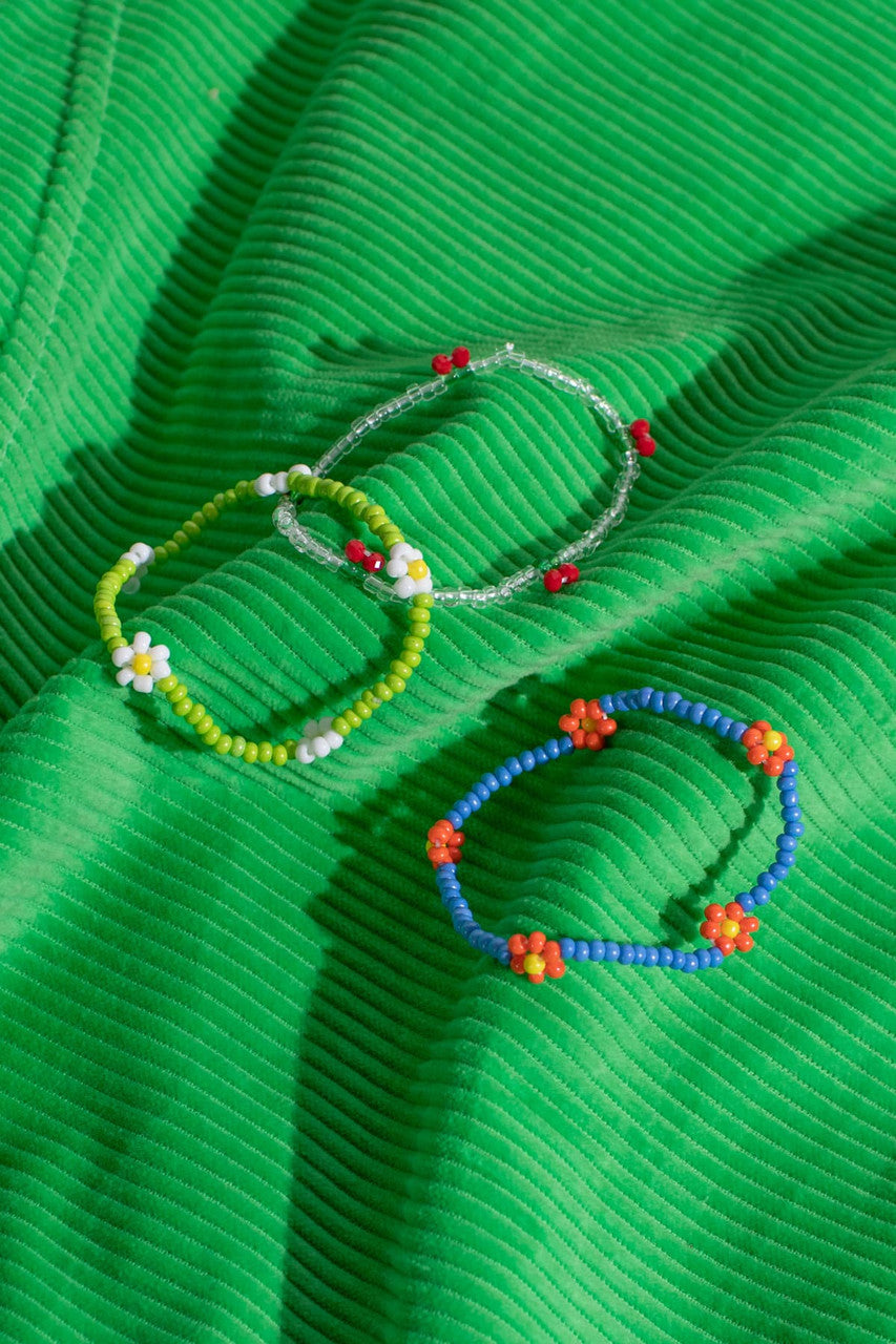 Cherry & Flower Beaded Bracelets