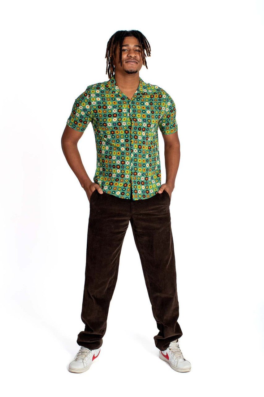 Flower Power Rayon Button Up Shirt