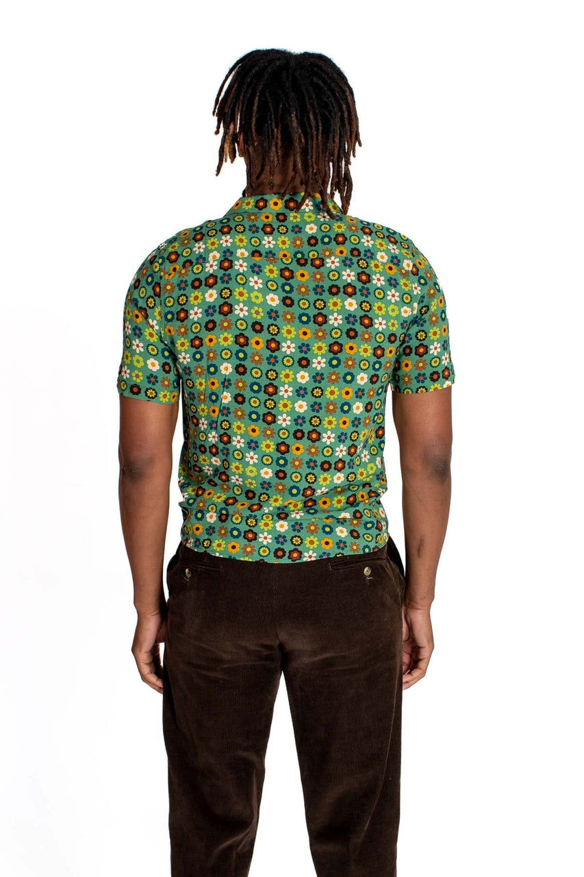 Flower Power Rayon Button Up Shirt