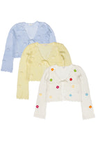 Flower Crochet Mesh Tie Front Cardigans