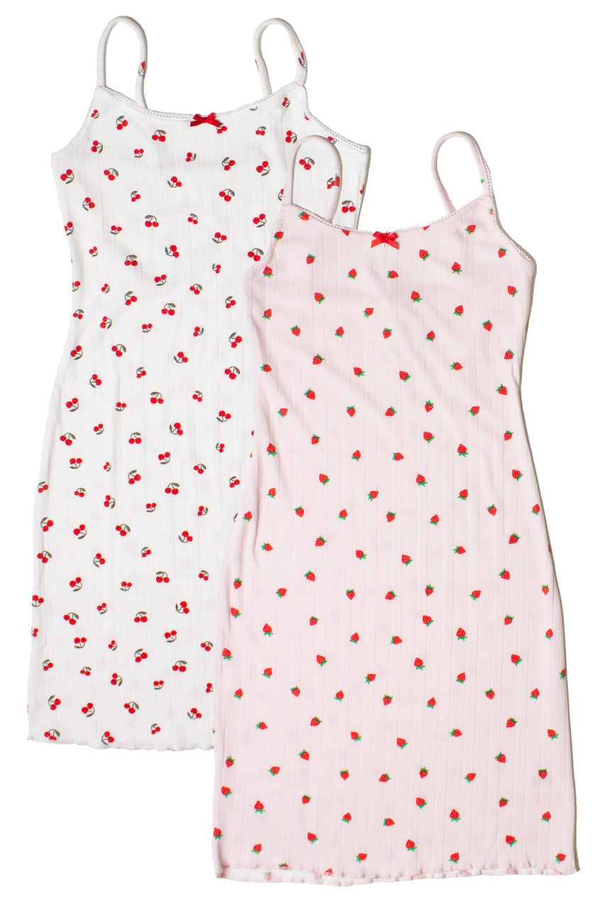 Bow Detail Fruit Print Mini Dress